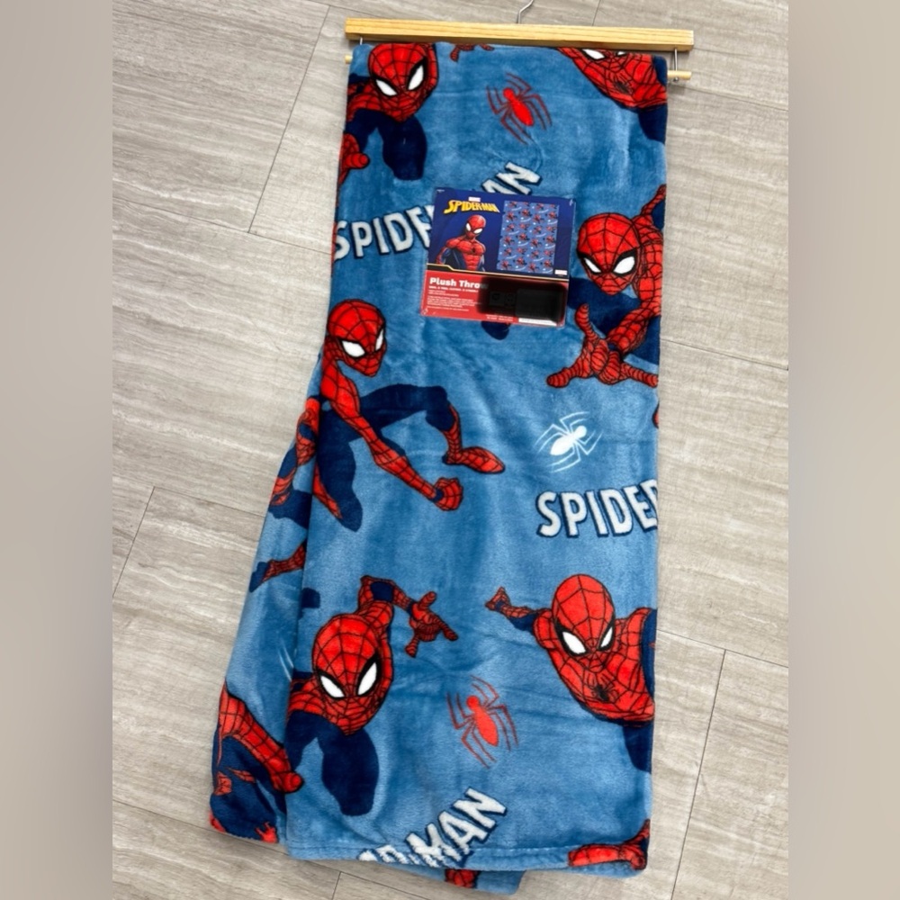 Spiderman Plush Throw Blanket - Blue and Red